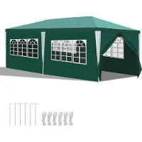 Yakimz Pavillon de jardin avec tubes en spirale et grandes fenêtres avec 3 panneaux latéraux amovibles tente portable imperméable tente de fête, pavillon de jardin,pour les fêtes mariages camping