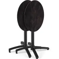 Oviala Table bistrot de jardin ronde inclinable 70 cm 4 places ardoise - Opera