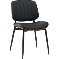 CLP Chaise de conférence Tiffin en tissu - Noyer / Noir