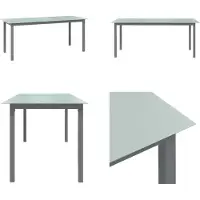 vidaXL Table de jardin gris clair 190x90x74 cm Aluminium et verre - Table de jardin - Tables - Tables