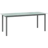Prolenta Maison Exclusive - Table de jardin gris clair 190 x 90 x 74 cm en aluminium et verre