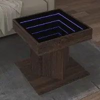 Prolenta Maison Exclusive - Table basse LED aspect chêne brun 50x50x45 cm Matériau dérivé du bois