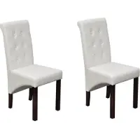 Syfax Chaises à manger lot de 2 blanc similicuir