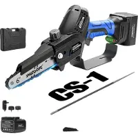 OEM Mini tronçonneuse, système autolubrifiant, moteur puissant 500W, cs-1 bleu, deux batteries