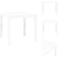 vidaXL Table de jardin blanche 78 x 78 x 72 cm Plastique - Tables de jardin