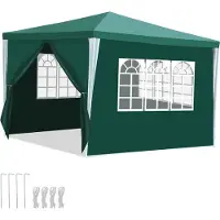 HENGDA pavillon 3x3m /3x6m avec parois latérales, imperméable, protection UV Tente de jardin Tente de fête, pavillon de jardin