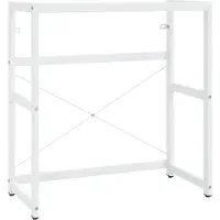 Syfax Bâti de lavabo de salle de bain blanc 79x38x83 cm fer
