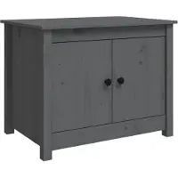Syfax Table basse Gris 71x49x55 cm Bois massif de pin