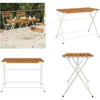 vidaXL Table de bistrot pliante 100x54x71 cm Bois massif acacia et acier - Table de bistrot pliante - Tables de bistrot pliantes - Meubles de jardin - Table à manger