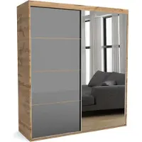 Furnlux Classic Tapis de vestiaire FURNLUX C Gris et Marron 200cm / Couleur principale : Gris / Dimensions : 200 x 60 x 205 cm