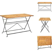 vidaXL Table de jardin pliante 120x70x74 cm Bois massif Acacia - Tables de jardin