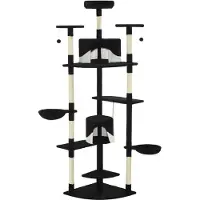 Syfax Arbre à chat avec griffoirs en sisal 203 cm noir et blanc