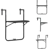 vidaXL Table de balcon suspendue Marron 60x64x83,5 cm Plastique aspect rotin - Tables de jardin