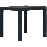 Syfax Table de jardin Anthracite 79x79x72cm Plastique Aspect de rotin