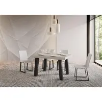 Itamoby - Table extensible 120/224x90 cm Bridge cachemire pieds anthracite