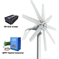 OEM Éolienne, régulateur hybride MPPT, petite éolienne horizontale 1000 W, avec système onduleur, 1000 W, 12 V