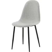 Furnlux Classic FURNLUX Chaise de salle à manger Polar Light Grey Und Black 44cm / Hauptfarbe : Grau / Abmessungen : 44 x 53 x 88 cm