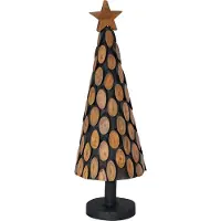 Syfax Sapin de Noël avec support Marron 90 cm Bois de teck solide