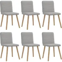 Syfax Chaises à manger lot de 6 gris nuage tissu