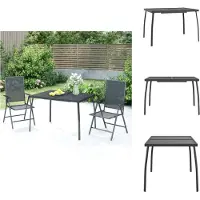 vidaXL Table de jardin anthracite 110x80x72 cm Grille en acier - Tables de jardin