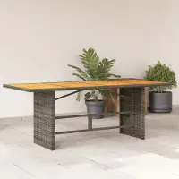Prolenta Maison Exclusive - Table de jardin avec plateau en bois d'acacia gris 190x80x75cm Poly Rotin