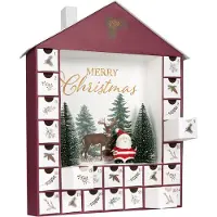 Ed Brubaker Maison 2025 - Calendrier de l'Avent à remplir - Calendrier de Noël DIY avec Père Noël en céramique - Calendrier avec 24 portes - 44 cm