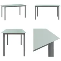 vidaXL Table de jardin gris clair 150x90x74 cm Aluminium et verre - Table de jardin - Tables - Tables