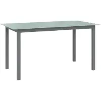 Syfax Table de jardin Gris clair 150x90x74 cm Aluminium et verre