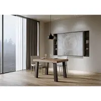 Itamoby - Table extensible 120/224x90 cm Bridge noyer pieds anthracite