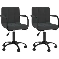 Syfax Chaises pivotantes à manger lot de 2 noir velours