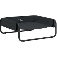 Syfax Lit surélevé pour chien anthracite tissu Oxford et acier