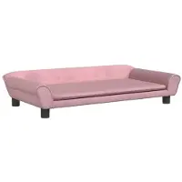 Syfax Lit pour chien rose 100x50x21 cm velours