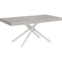 Ityhome - Table extensible 180/440x90 cm Karida cachemire pieds blancs