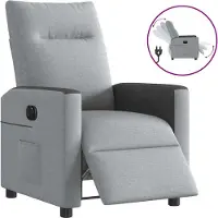 Syfax Fauteuil inclinable électrique Gris clair Tissu