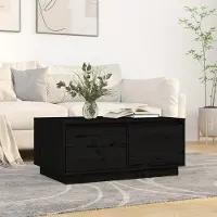 Prolenta Maison Exclusive - Table basse noire 80x50x35 cm en pin massif