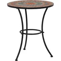 Syfax Table de bistro mosaïque Orange/gris 60 cm Céramique