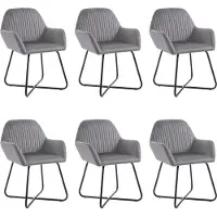 Syfax Chaises à manger lot de 6 gris velours