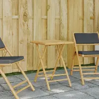 Prolenta Table de jardin pliante, en bambou, dimensions : 55 x 55 x 75 cm. (Marque : Maison Exclusive)