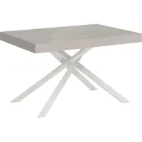 Ityhome - Table extensible 140/244x90 cm Karida cachemire pieds blancs