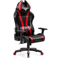 Diablo Chairs Diablo X-Horn Gaming Chair Chaise de bureau Chaise de bureau 3D Accoudoirs Ergonomique Coussin cervical/lombaire Fonction bascule Couleur : Noir-Rouge, Taille Small