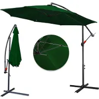HENGDA Parasol parasol à pied déporté parasol de jardin pavillon 350 cm - Vert