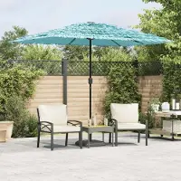 Prolenta Maison Exclusive - Parasol avec mât en acier, couleur bleu, dimensions 300x200x250 cm