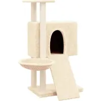 Syfax Arbre à chat avec griffoirs en sisal Crème 96 cm