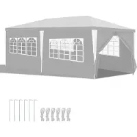 Yakimz Garden Pavilion with 4 side parts portable waterproof tente with spiral tubes party tents white 3 x 6 m