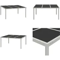 vidaXL Table de jardin à manger 170x170x74,5 cm verre et acier - Table à manger - Tables de jardin - Table de jardin à manger