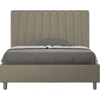 Ityhome - Lit 1 place et demi coffre rembourré 120x190 similicuir cappuccino Agueda