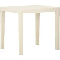 The Living Store Table de jardin blanche 79x65x72 cm plastique