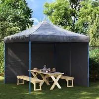 Prolenta Maison Exclusive - 2 panneaux latéraux pour tente de réception, avec fermeture éclair, en polyéthylène, couleur anthracite