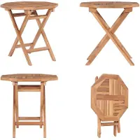 vidaXL Table de jardin pliante 45x45x45 cm Teck massif - Table d'extérieur - Tables d'extérieur - Tables de jardin