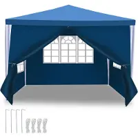 TolleTour Pavillon de jardin avec tubes en spirale et grandes fenêtres avec 3 panneaux latéraux amovibles tente portable imperméable tente de fête, pavillon de jardin,pour les fêtes mariages camping